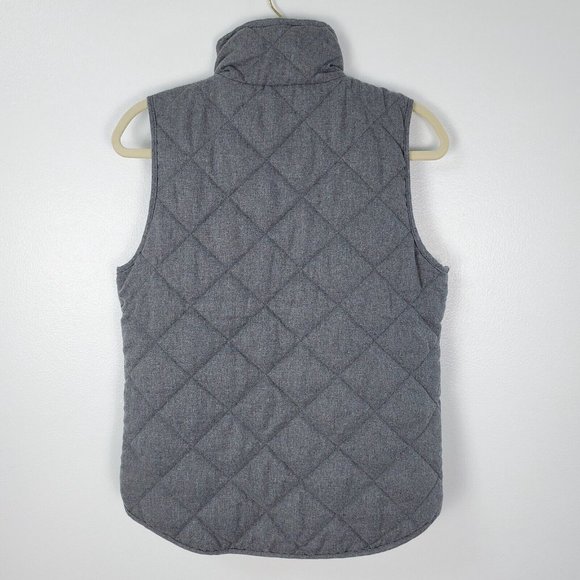 Thread & Supply Womens Vest Small Gray Quilted Full Zip Pockets Gold Outdoors - Picture 4 of 10